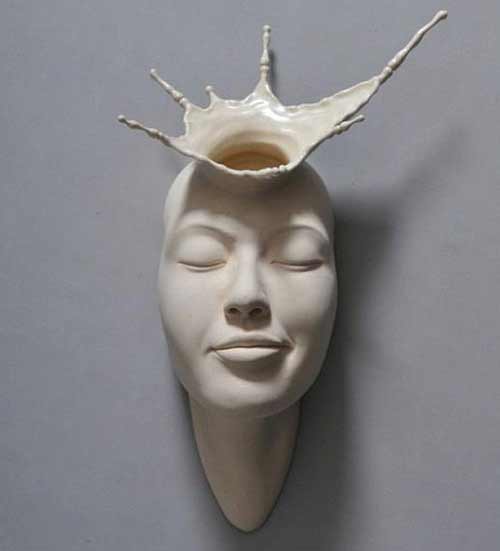 超现实陶瓷雕塑 每张脸都迷失在梦中(图)