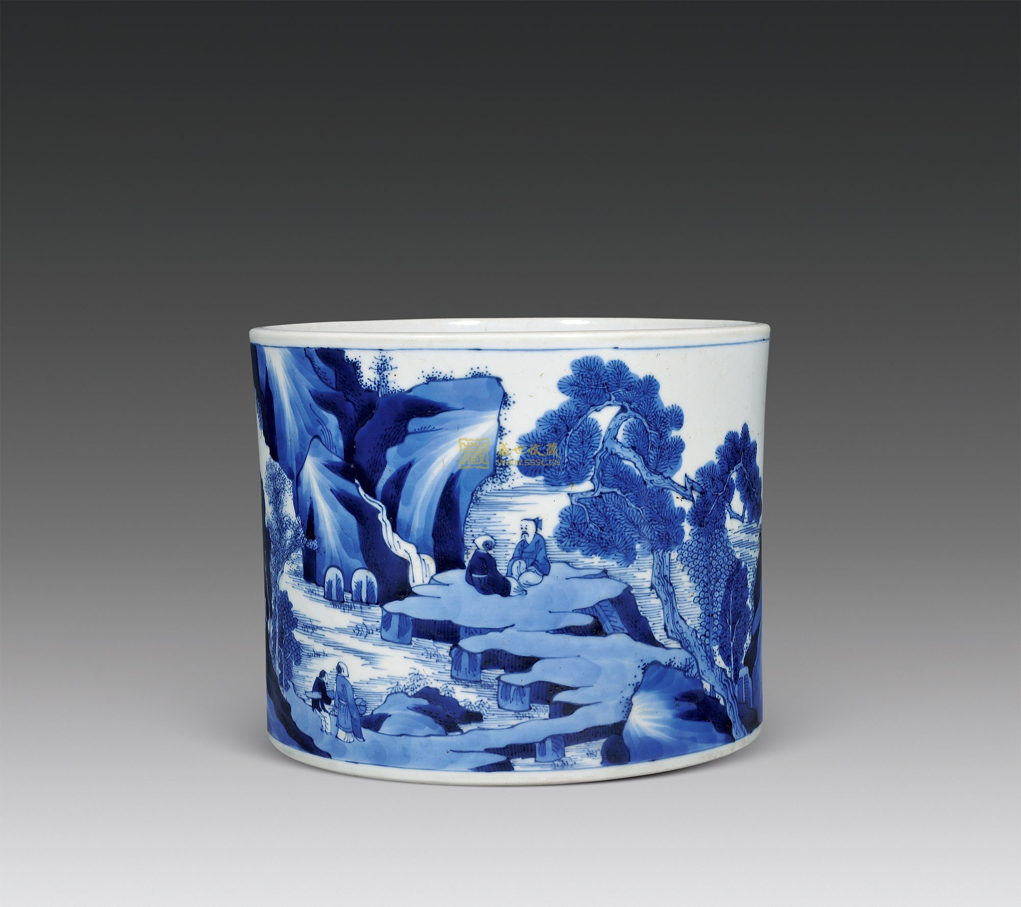 清代外销瓷中的彩瓷：花卉山水纹瓷盘