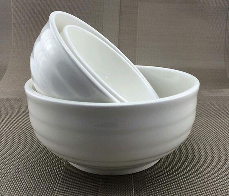 中圣陶瓷餐具 纯白瓷粥碗 面碗鱼旦碗饭碗横纹碗