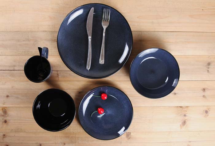 餐具套装 简约创意中式反映釉陶瓷杯子微波炉陶瓷碗盘碟