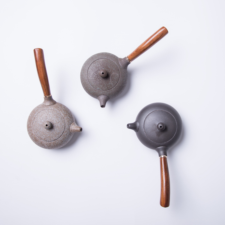 粗陶茶壶-扁壶  德化丁地陶瓷出品