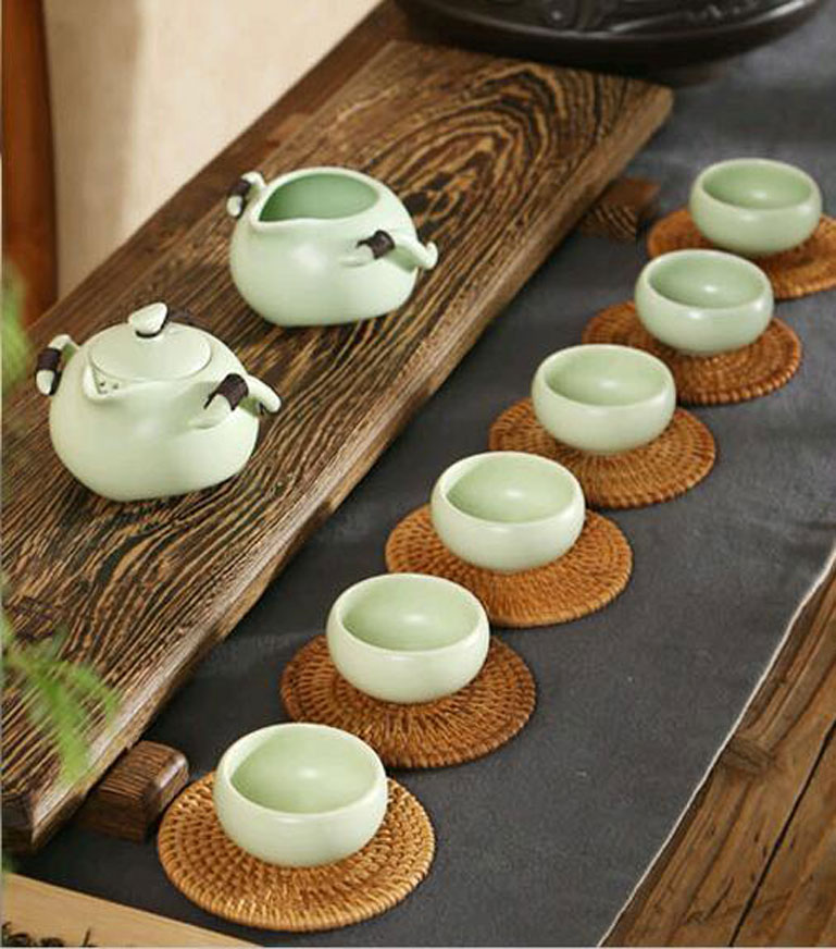 三星 陶瓷茶具套装8头定窑亚光茶具套装 整套陶瓷创意礼品