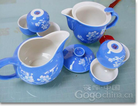 台湾盐水烧木棉花8头功夫茶具套装 礼品陶瓷茶具系列