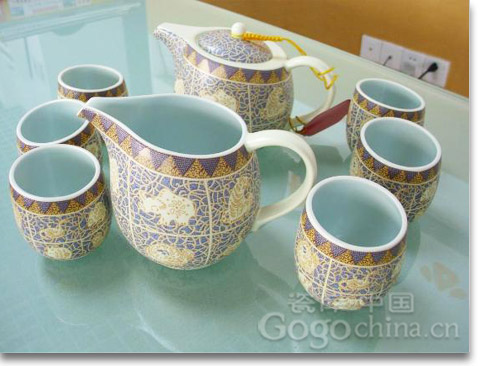 创意陶瓷茶具陶瓷 台湾棕黄十二生肖8头礼品功夫茶具套装