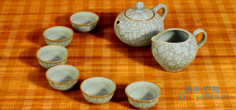 龙泉青瓷哥窑茶具